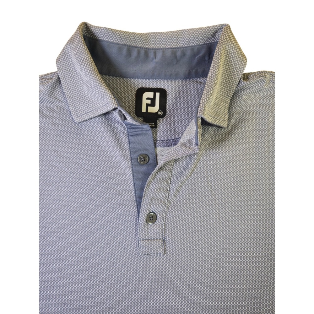 FootJoy Golf Polo Mens Medium Blue Geometric Print The Golf Club of Edmond FJ - Picture 4 of 8